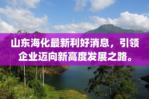 山东海化最新利好消息，引领企业迈向新高度发展之路。