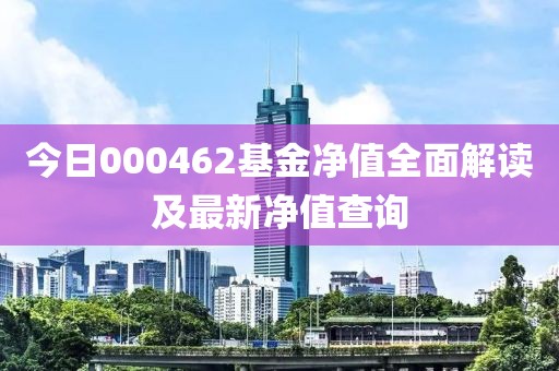 今日000462基金净值全面解读及最新净值查询