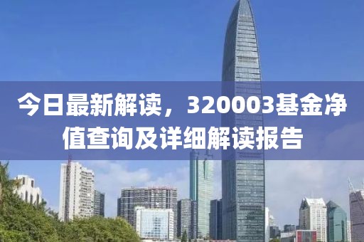 今日最新解读，320003基金净值查询及详细解读报告